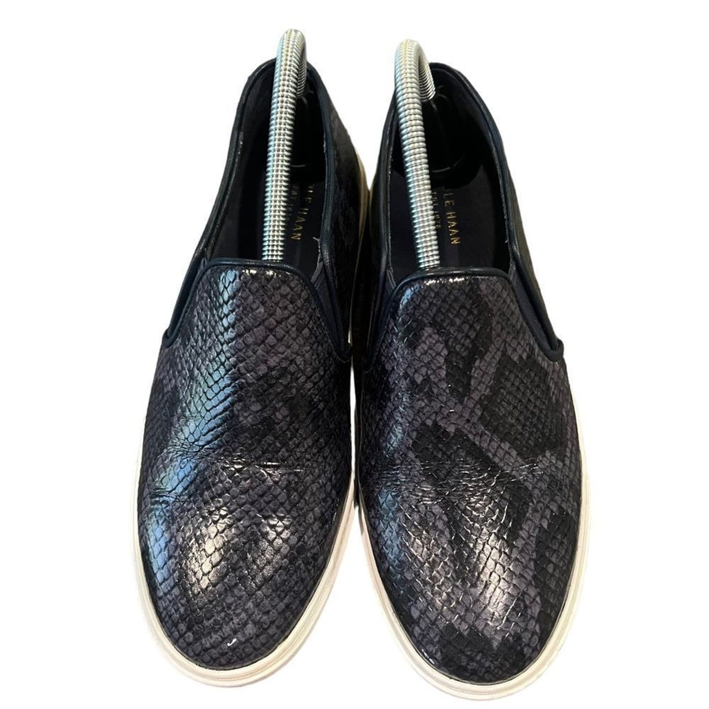 Cole Haan Grand OS Bowie Women’s Slip On Blue Snake Print Shoes Size 8