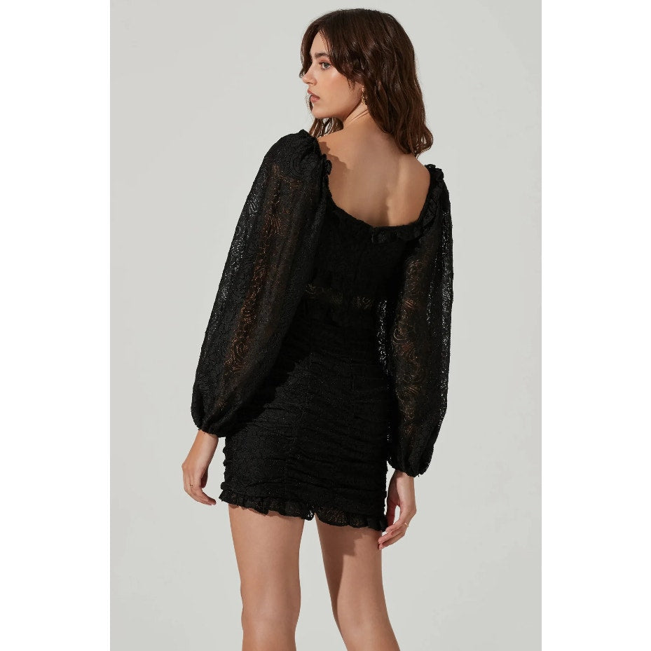 NWT ASTR the Label Women's Black Lace Mini Dress Size XS Party Cocktail
