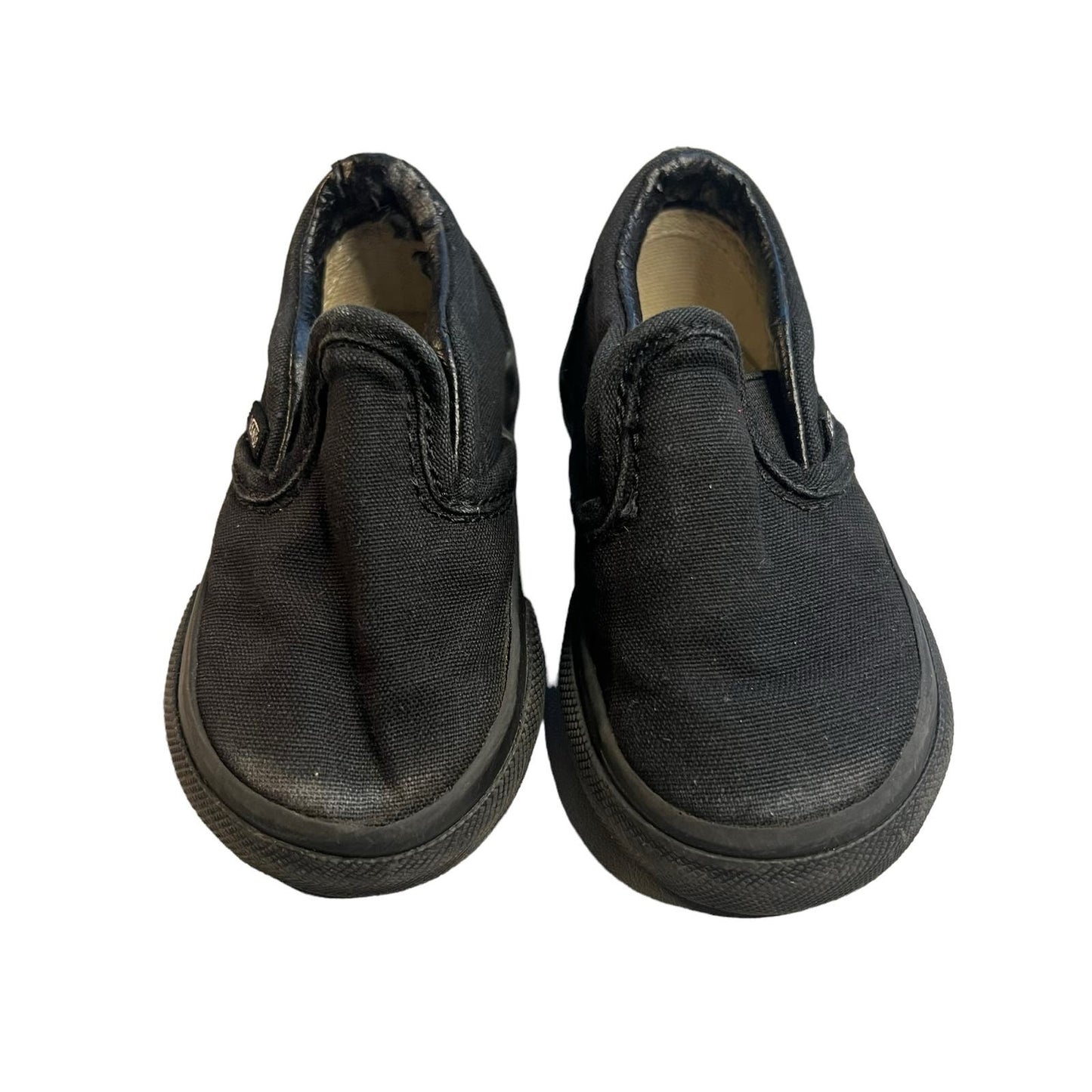 Vans Classic Slip-On Black Canvas Toddler Sneakers Unisex Kids Size 4