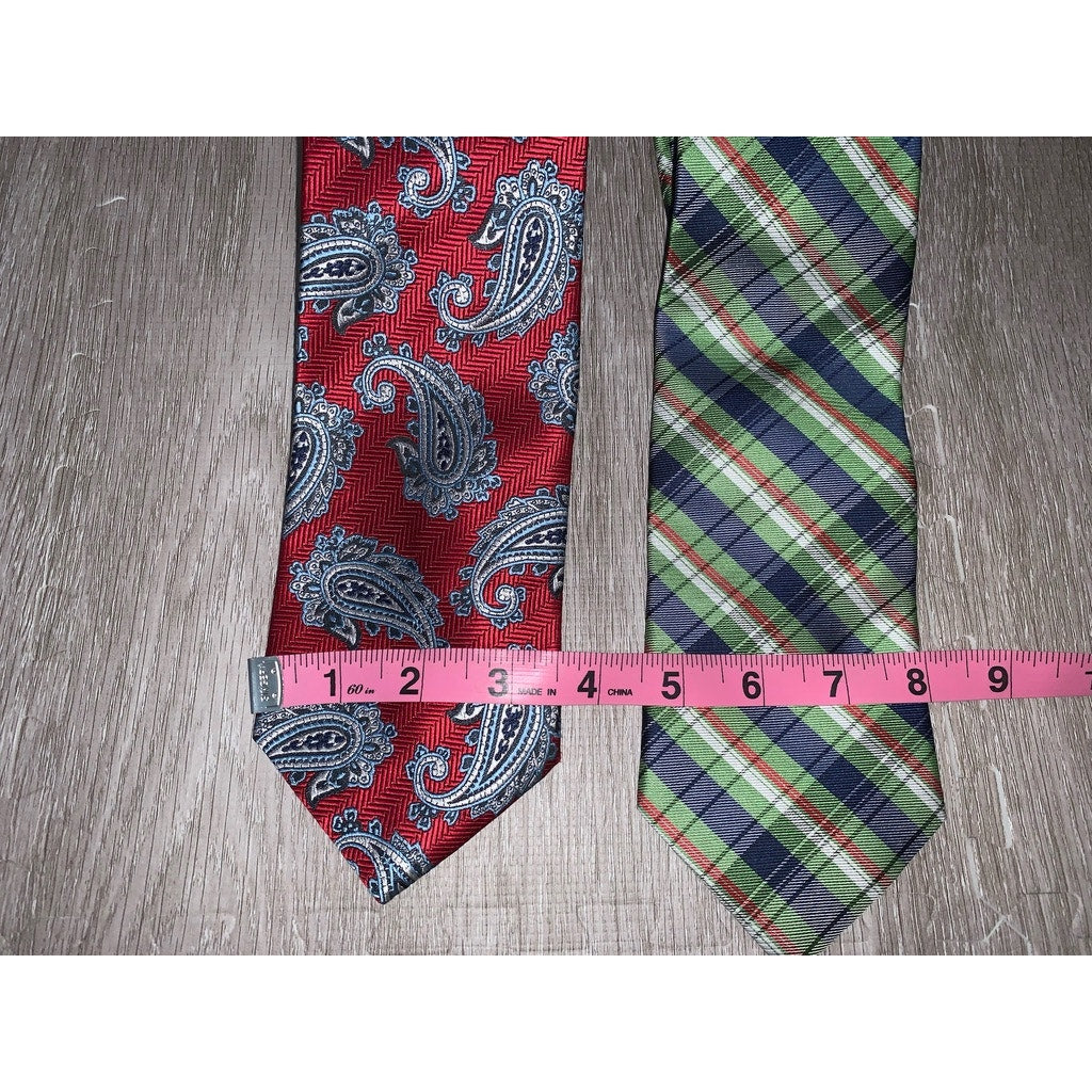 Romario Manzini Men's Silk Necktie Set Multicolor Paisley 2 Piece