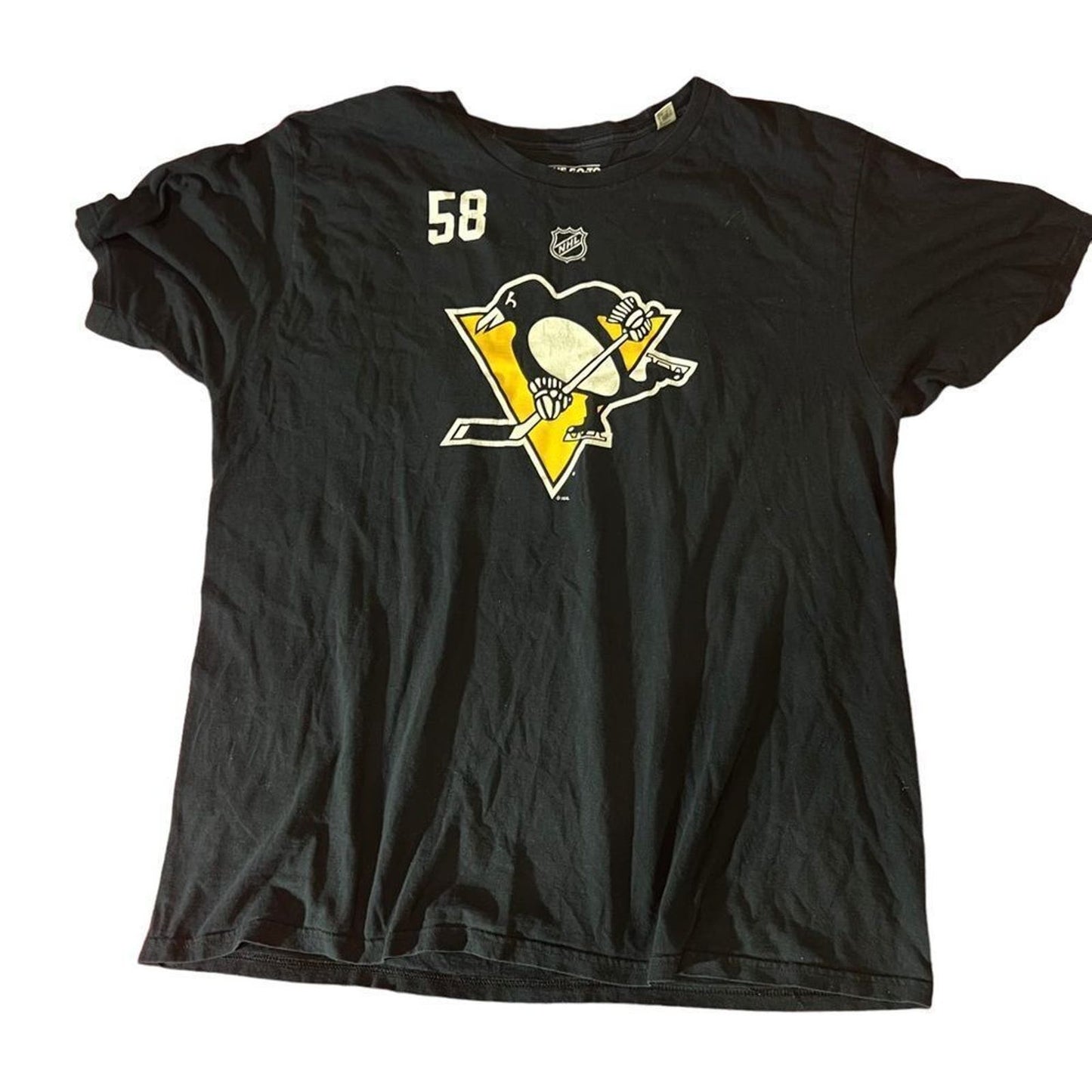 Adidas Pittsburgh Penguin #58 Letang Women's Size XL Short Sleeve T shirt