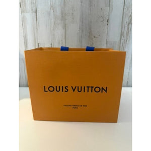 Louis Vuitton Shopping Bag Orange Gift Tote Blue Ribbon Handles