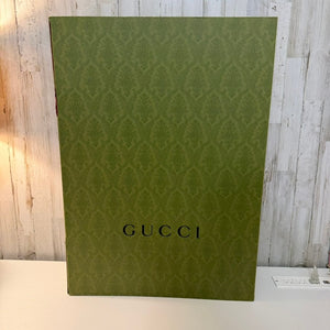 Gucci Green Damask Presentation Gift Storage Box Hinged Lid 27x19x7 DAMAGED