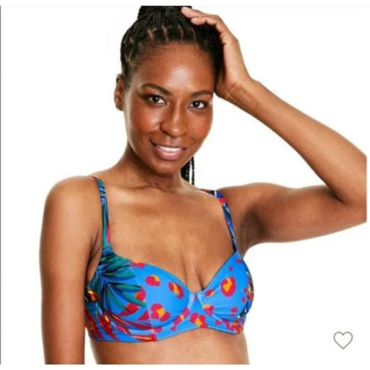 Tabitha Brown X Target Women's Small Tropical Leopard Print Underwire Bikini Top