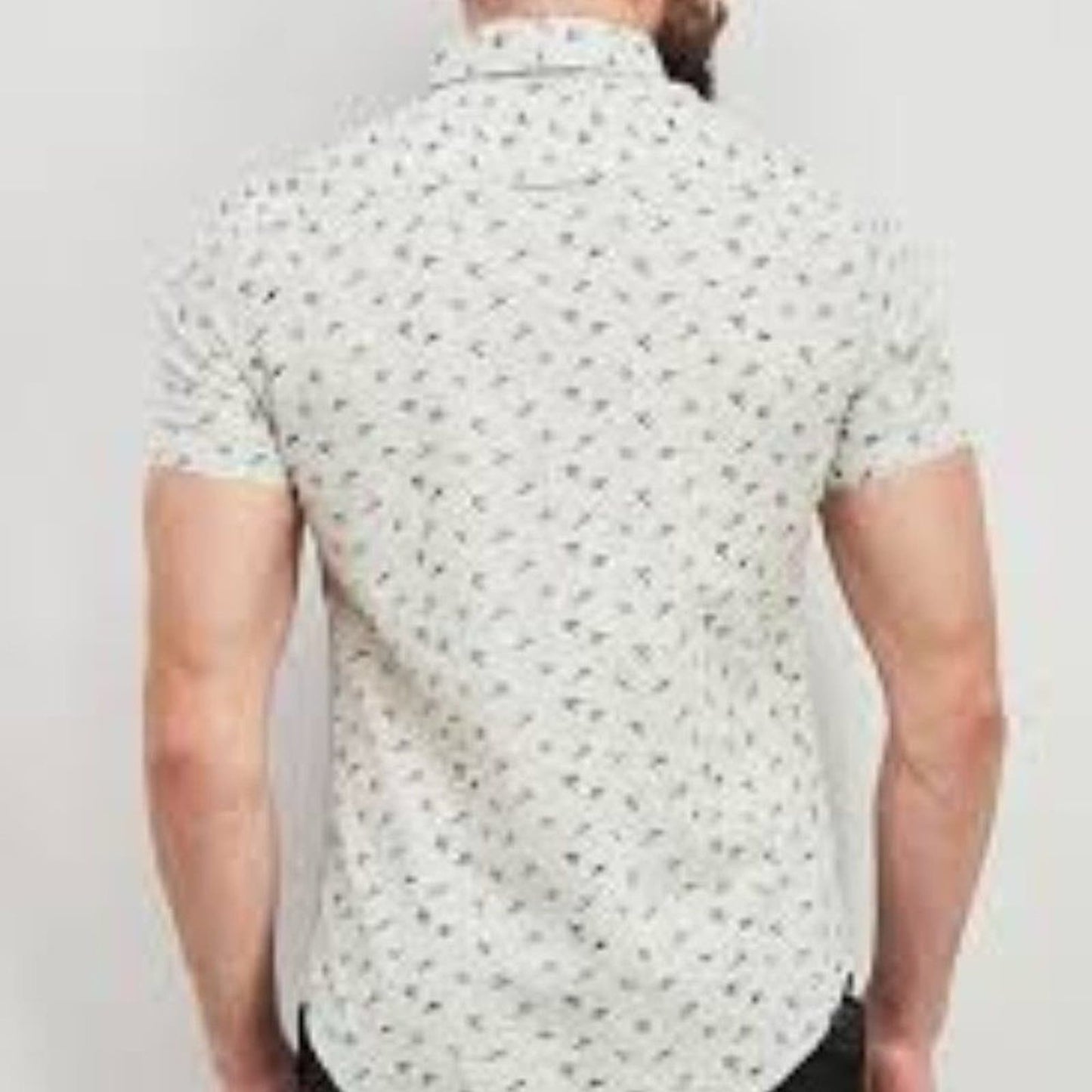 Denim & Flower Men Regular Fit Allover Print Short Sleeve Casual Shirt - Large