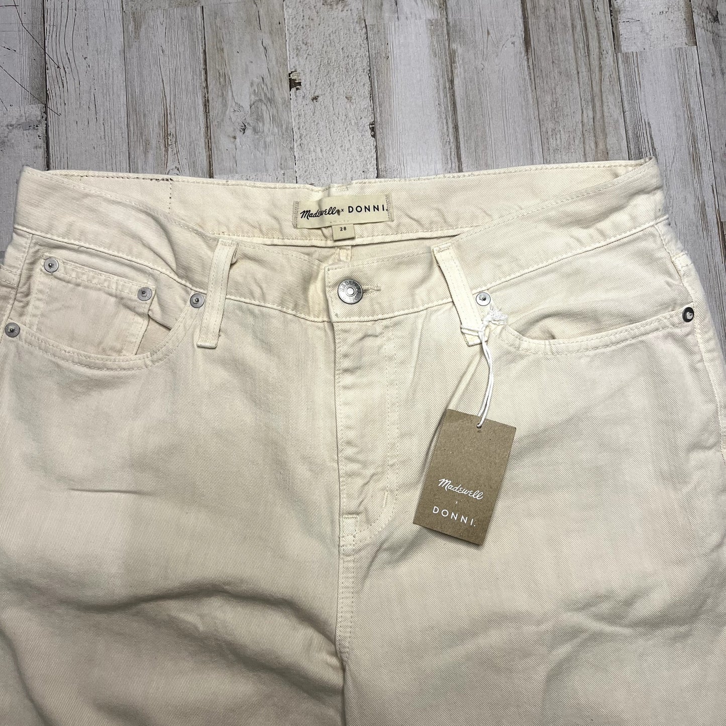 NWT Madewell x Donni Women's Size 28 Low-Rise Loose Jeans in Antique Cream