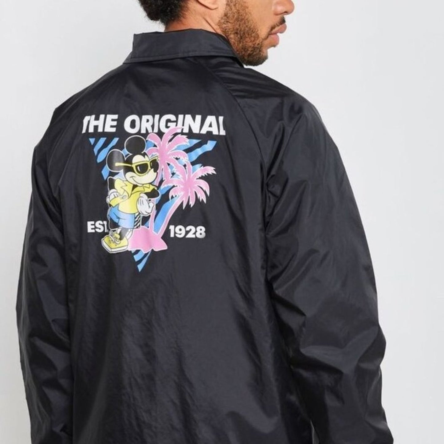 Vans x Disney Mickey Mouse Coach Windbreaker Jacket Black Size Small