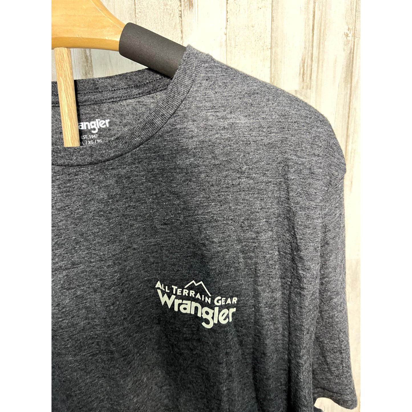 Wrangler Men's XL Gray Graphic Print Logo T-Shirt Short Sleeve Crew Neck