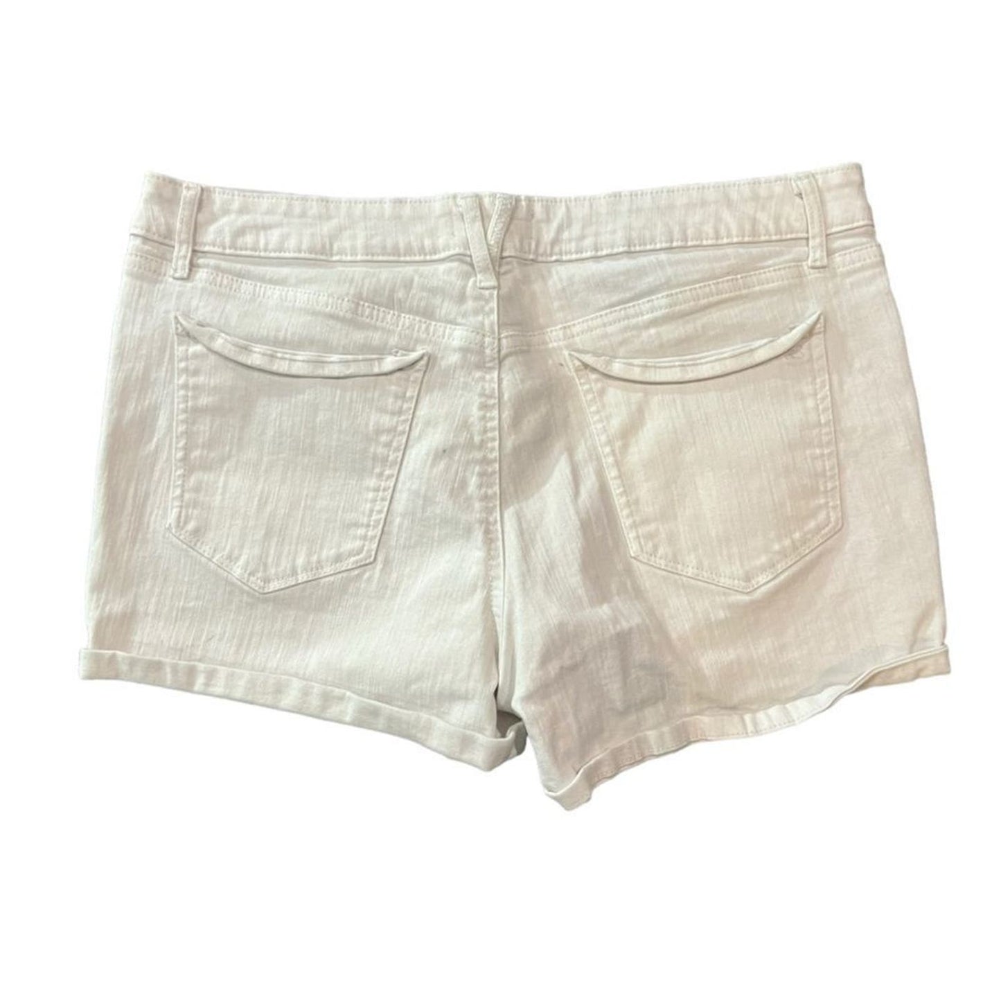 Jessica Simpson White Forever Roll Cuff Shorts Size 32