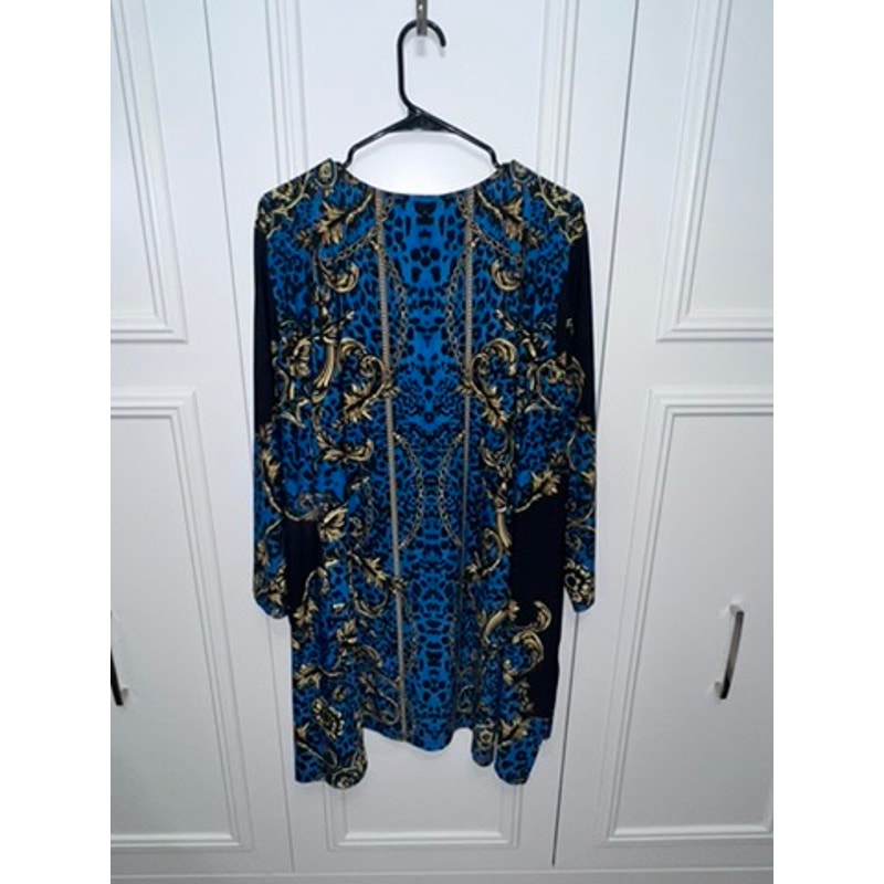 NWT Avenue Studio Women's Geometric Print Blouse Size 30 Multicolor