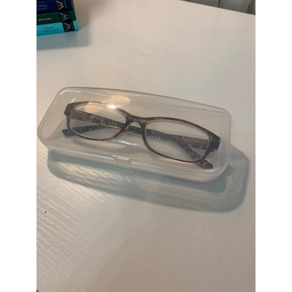 Foster Grant Sondra Reading Glasses Unisex Brown +2.75 Case