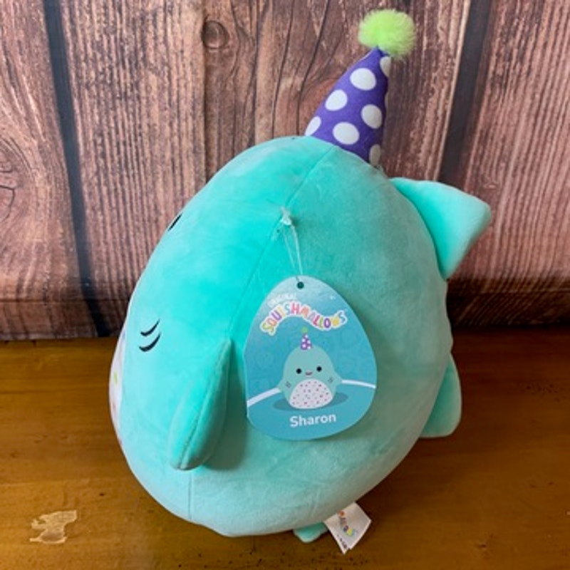 NWT Squishmallows Sharon Party Shark Plush Confetti Belly 10 in