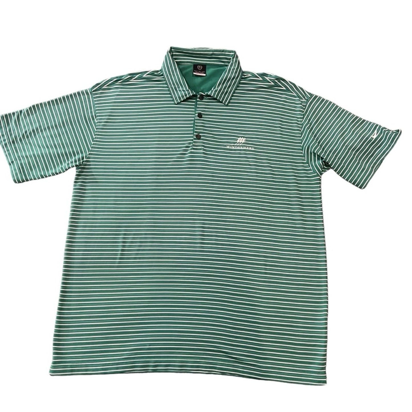 Men's Nike Dri Fit UV Green & White Windemere Golf Polo Size XL