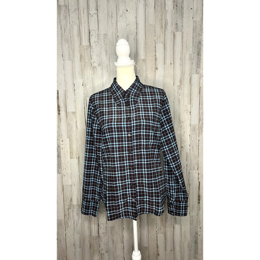 NWT Levi's Women's Plaid Collared Blouse Size Medium Long Sleeve Casual