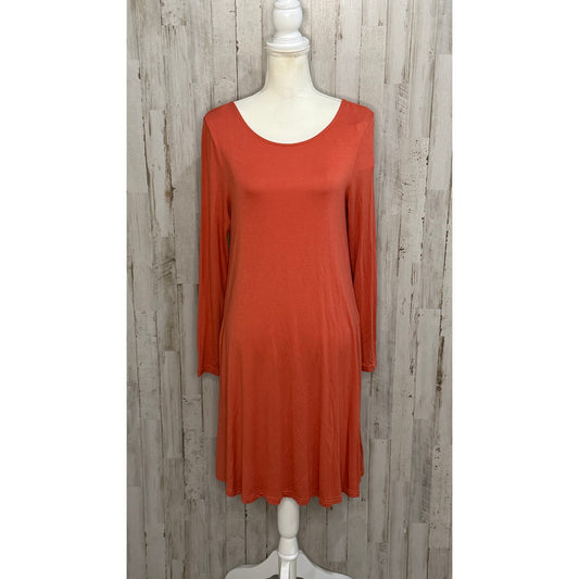 NWT Simply Southern Women's Orange Cross Back Knee Length Dress Size Small