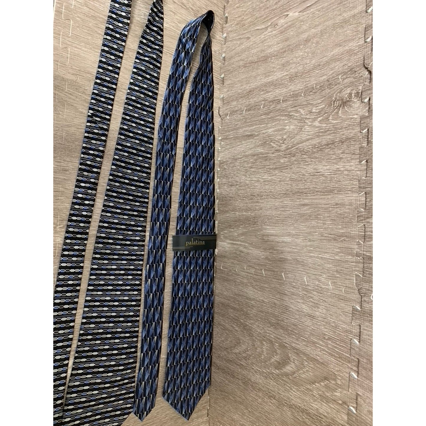 Set of 5 Palatina Vintage Men's Silk Necktie Collection Geometric