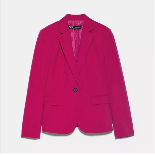 Zara | Fuschia Basic Blazer Bloggers Favorite | Size 8