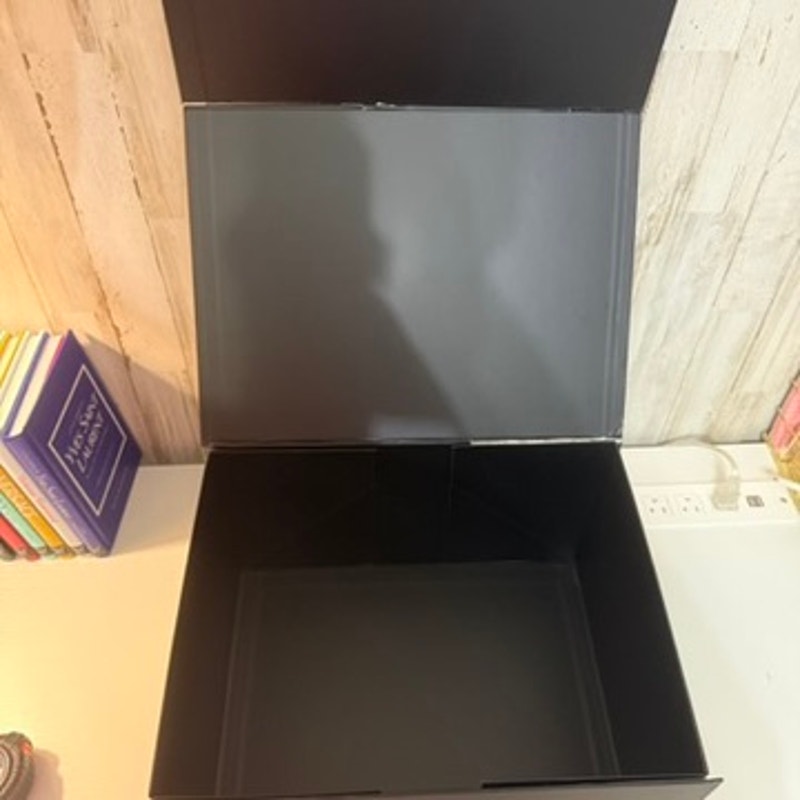 Versace Matte Black Magnetic Gift Storage Box Silver Medusa Log DAMAGED
