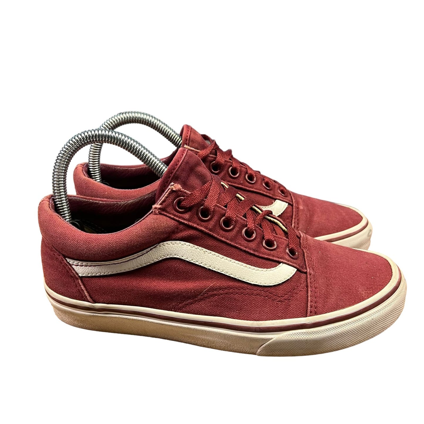 VANS Old Skool Burgundy Canvas Unisex Lace-Up Sneakers Men's 6/Women's 7.5