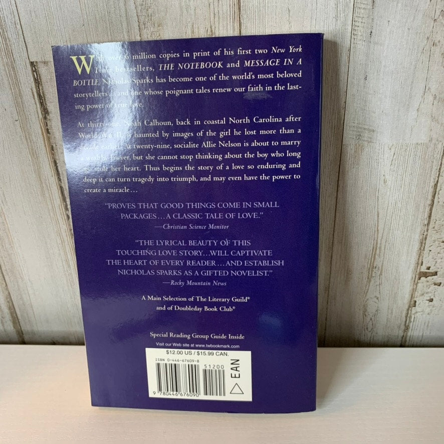 The Notebook Nicholas Sparks Paperback Novel Warner Books