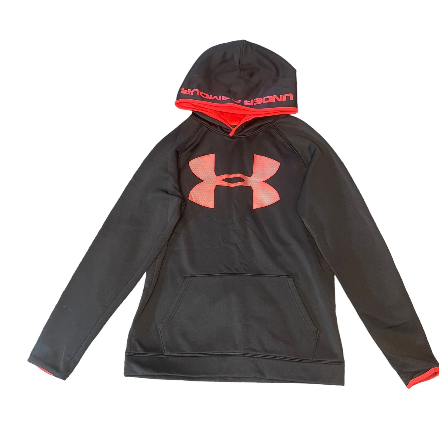 Under Armour Youth Boy's XL Black & Red Long Sleeve Pullover Hoodie Sweatshirt