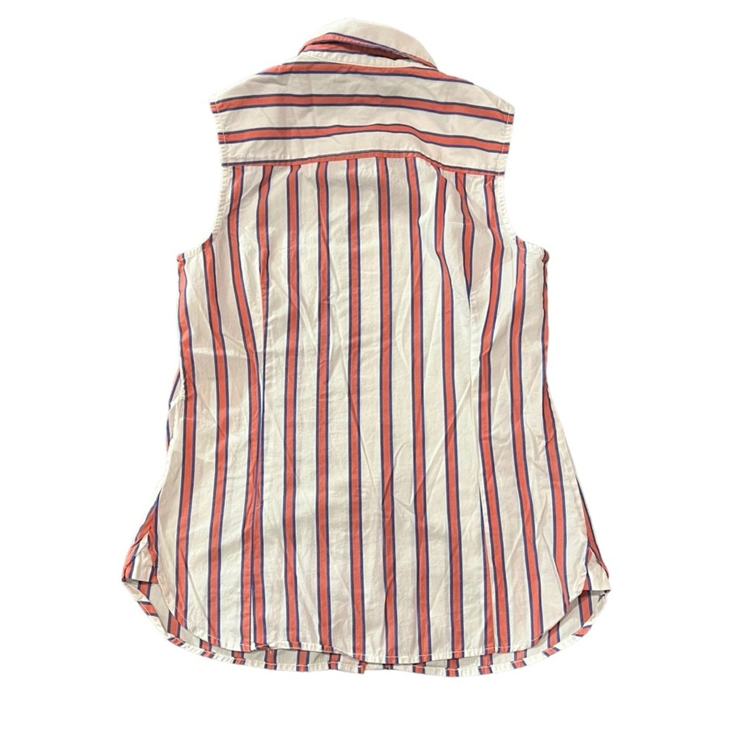 Tommy Hilfiger Shirt Womens XS Sleeveless Button Front Collared Striped