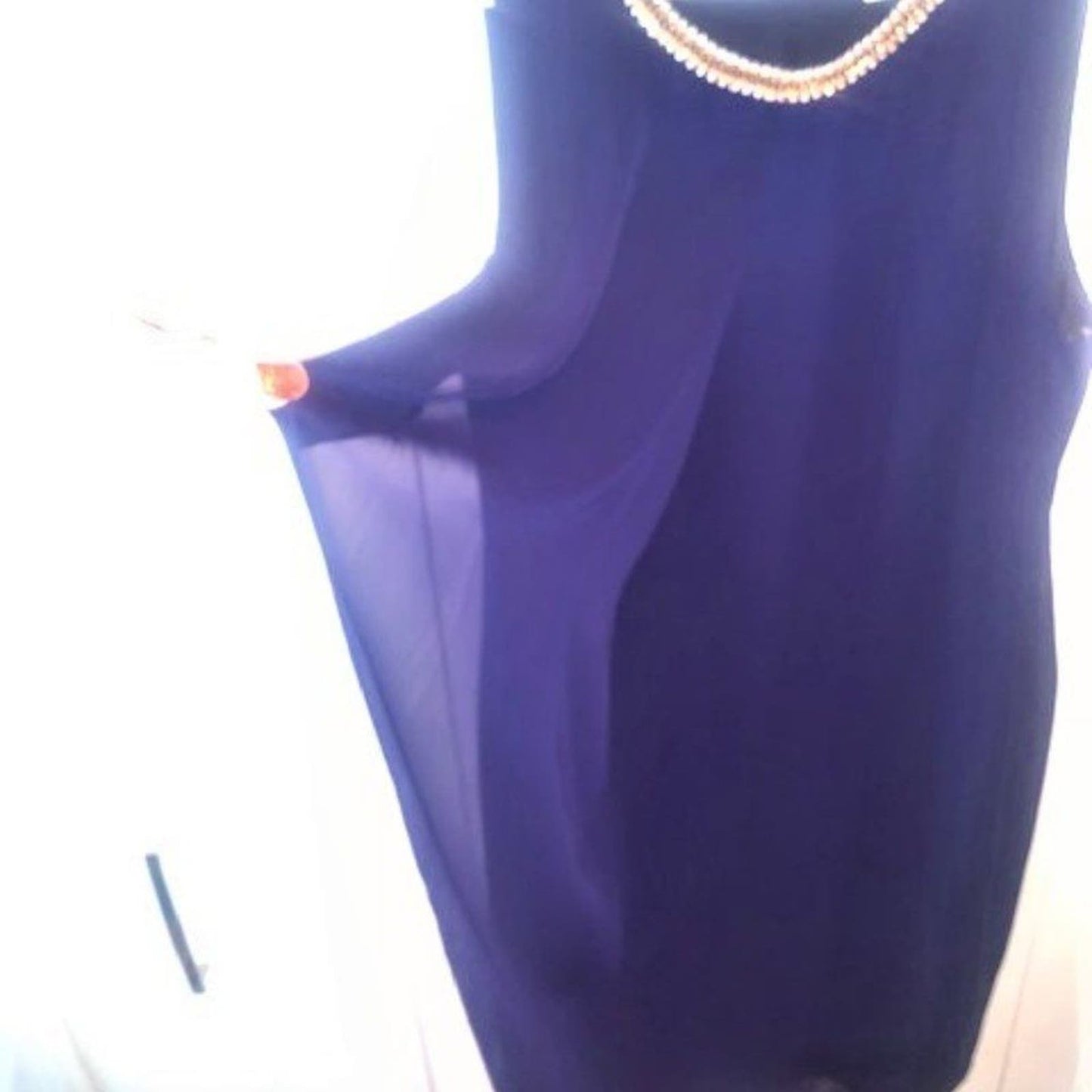 db Navy cocktail party filmy dress 16 EUC