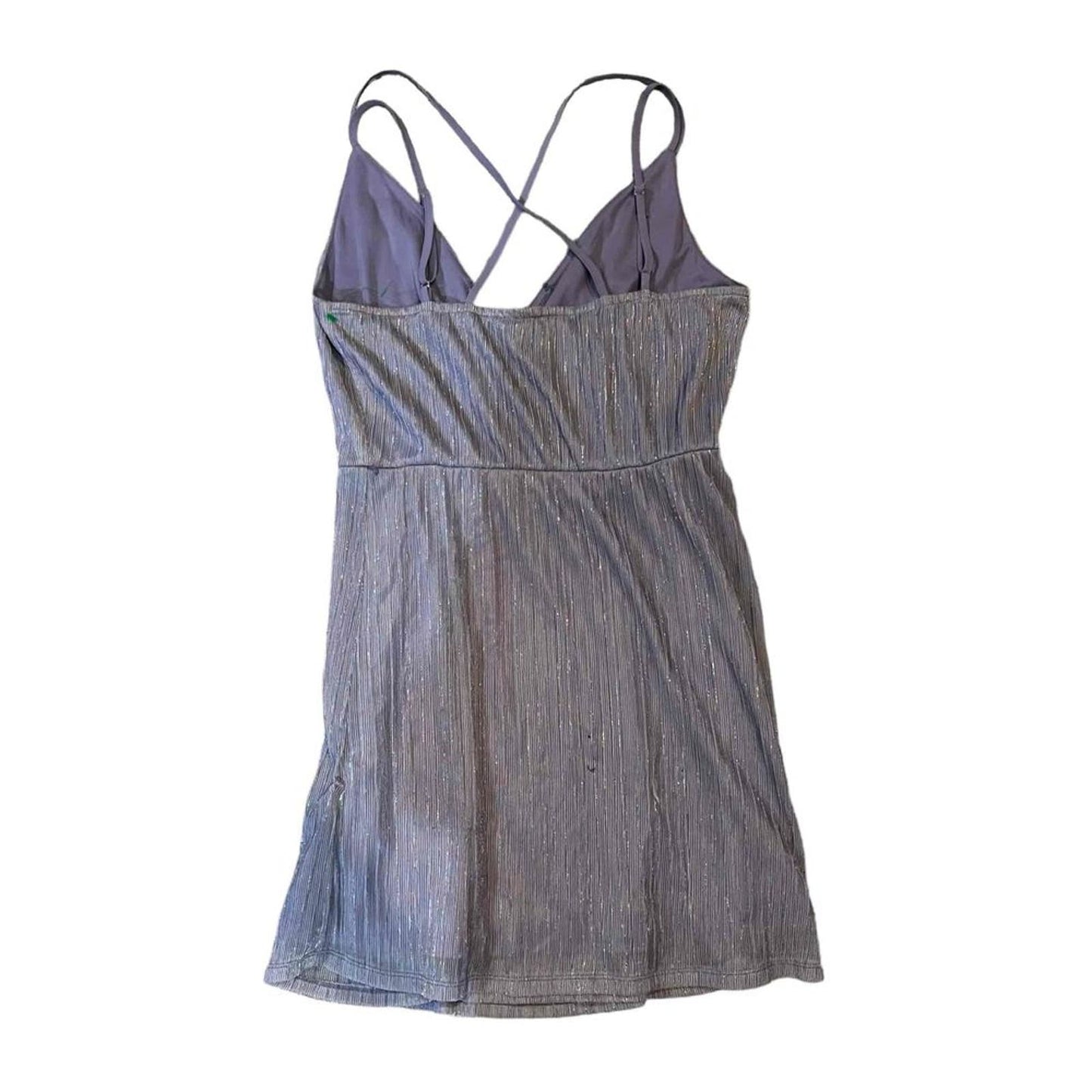 Living Doll Sleeveless V-Neck Pleated Glitter Details Dress Size 1