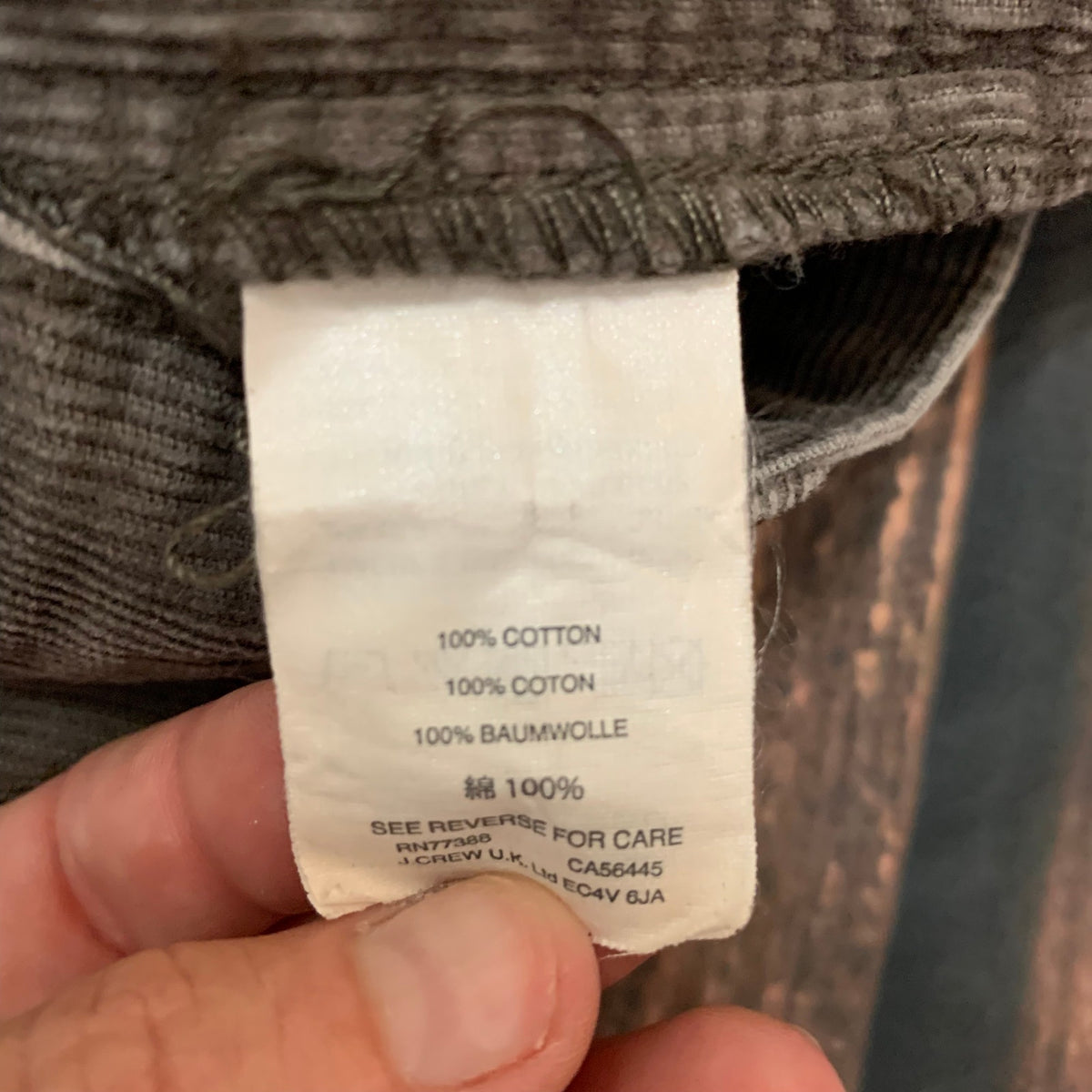 J.Crew 484 Pants Mens 30x30 Gray Corduroy Slim Straight