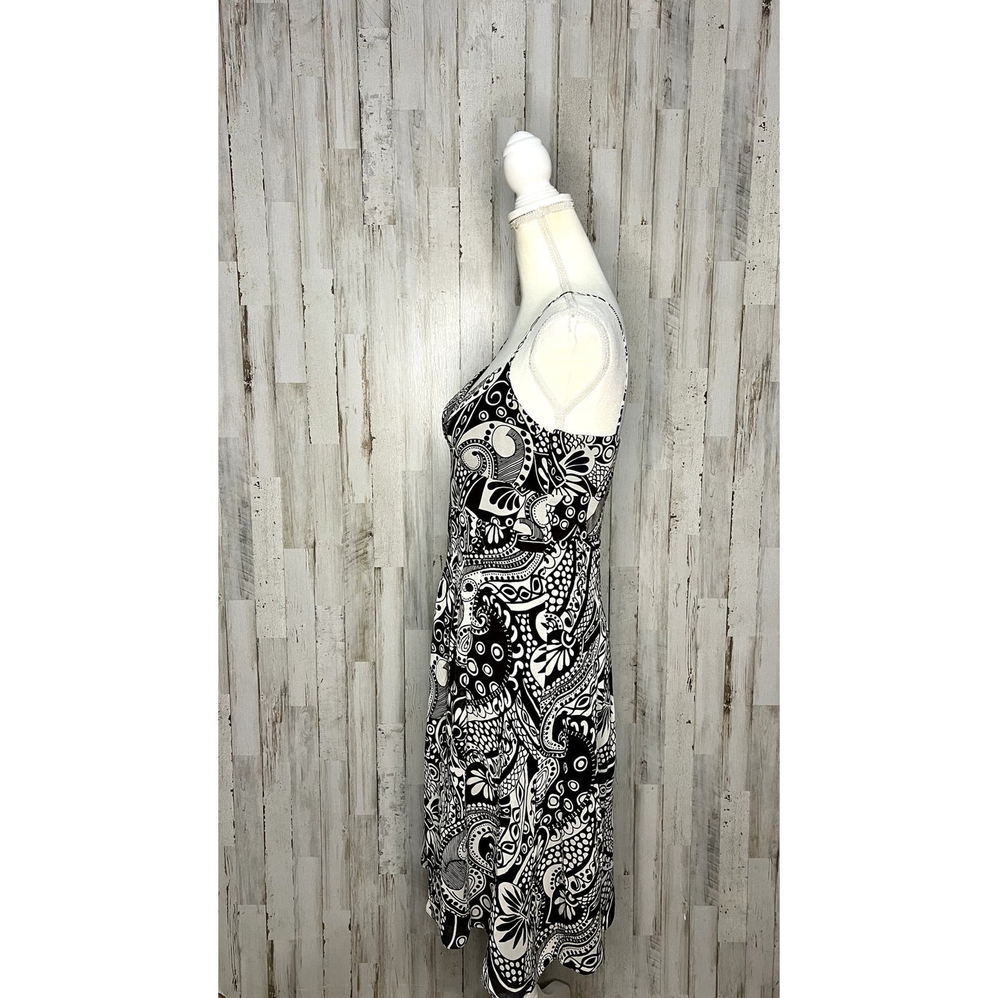 Ann Taylor Women's Size 4 Brown Paisley Sleeveless Knee-Length Dress
