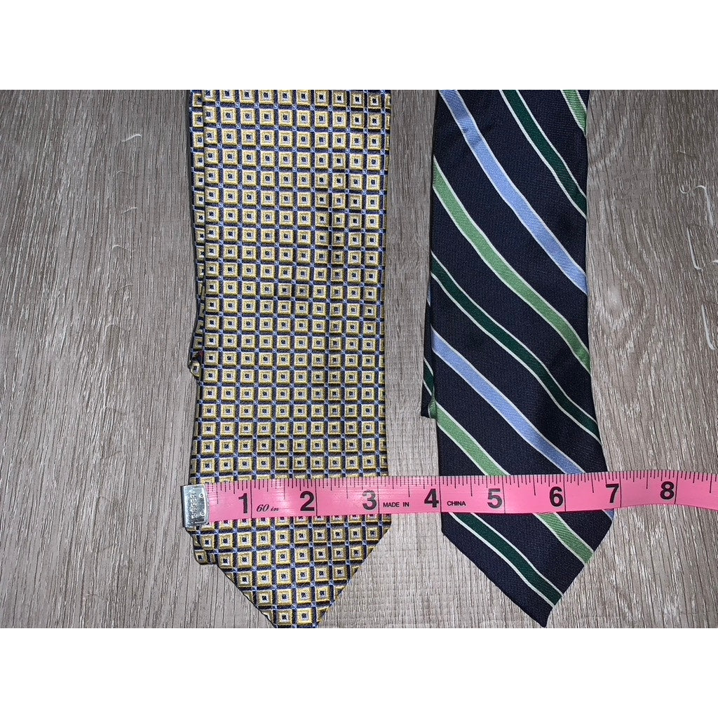 Chaps Men's Multicolor Striped Silk Necktie Set 2 Piece Classic