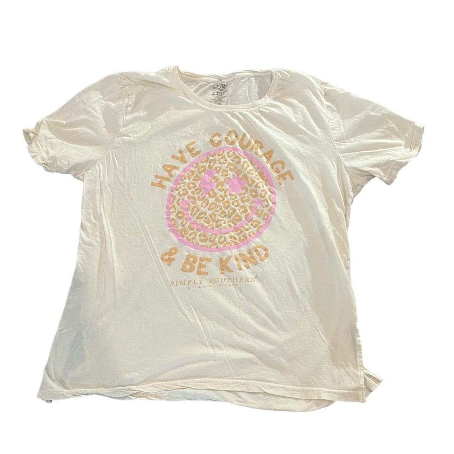 Simply Southern* OS "Have courage and Be Kind" Tee - VANILLA ACID