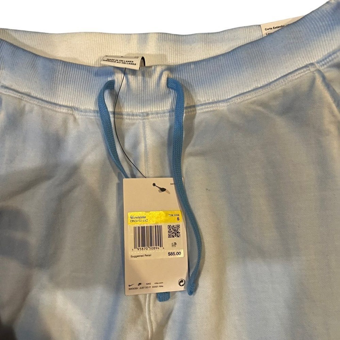 NWT Nike Yoga Luxe Fleece Jogger Pants Women's Size Small Light Blue Drawstring