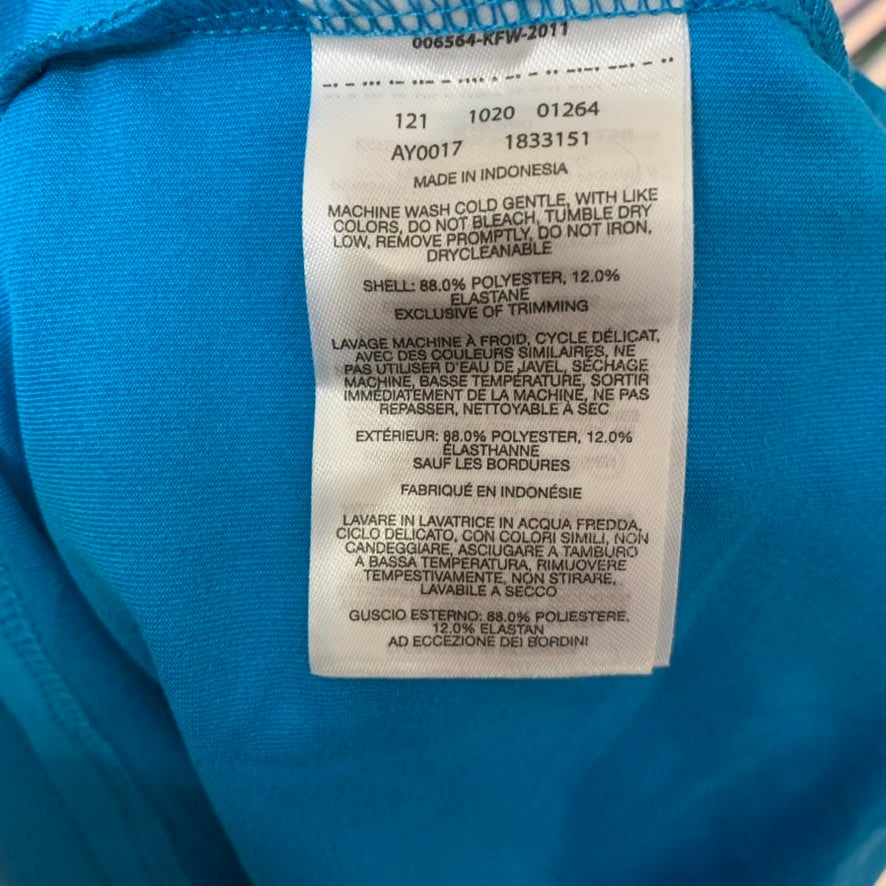 Columbia Boys Rash Guard Swim Shirt Blue Colorblock Size L