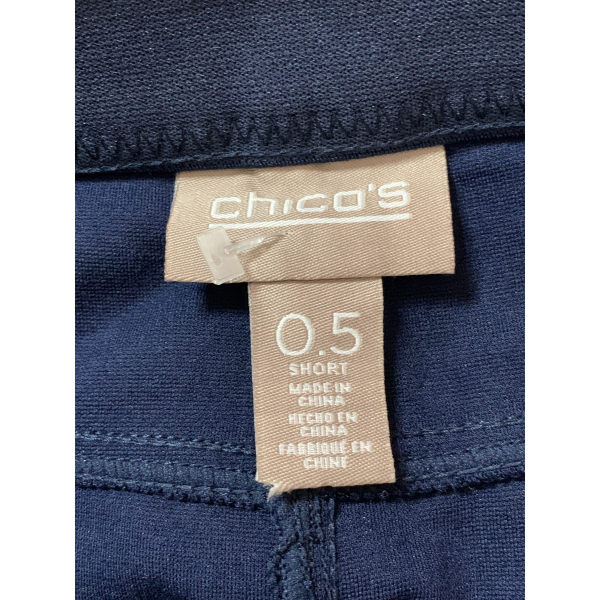 Chico's Travelers Pants Womens 0.5 (6/M) Short Navy Blue Pull-On Slim Straight