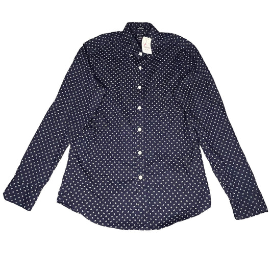 J.CREW Men's Small Slim Untucked Long Sleeve Navy Blue Button-Down Shirt