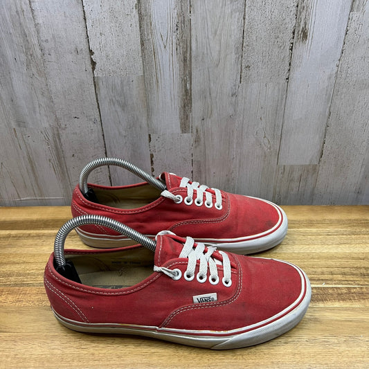 Vans Authentic Men's Size 7.0 Red Classic Canvas Lace-Up Low Top Skate Sneakers