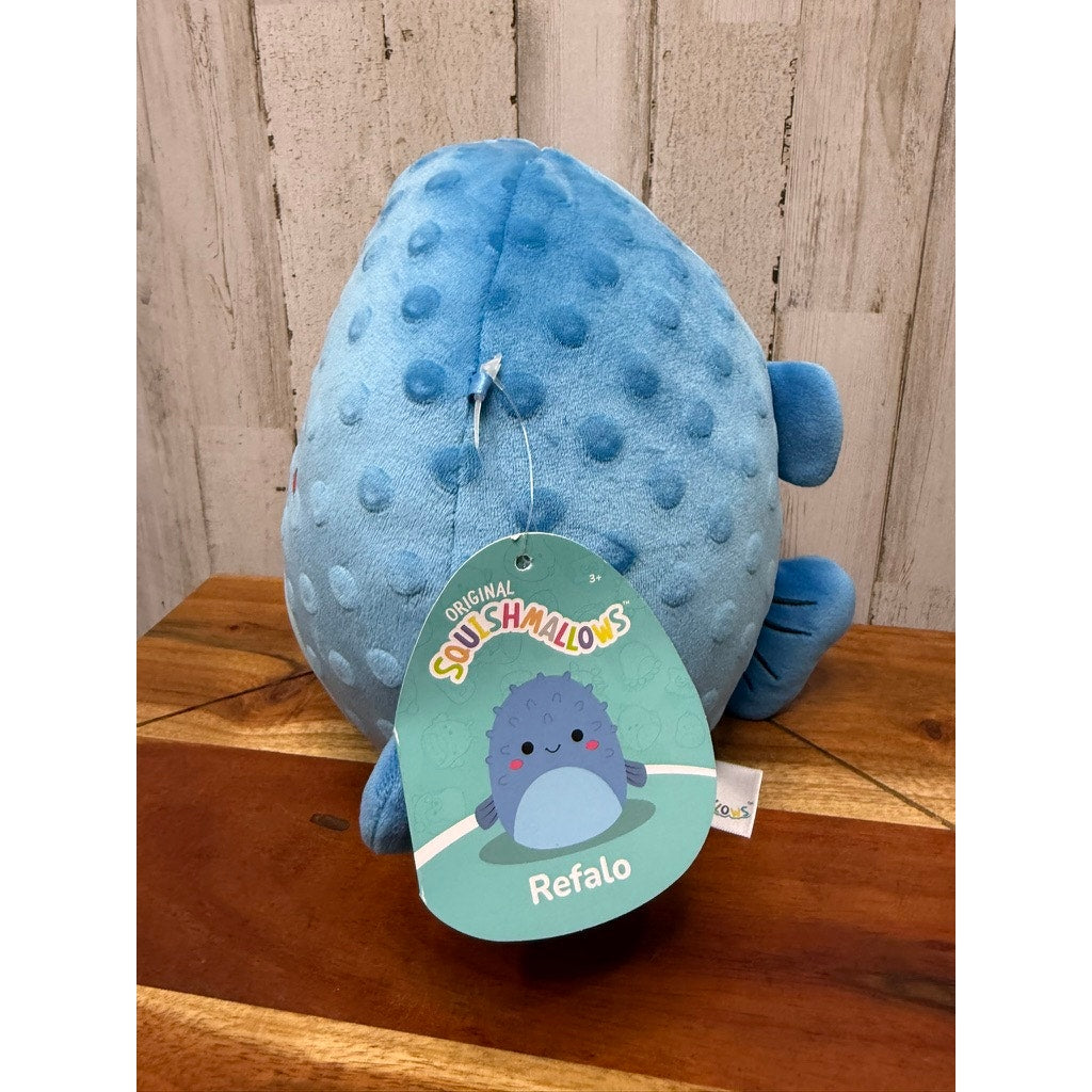 NWT Squishmallows Refalo The Blue Fish Plush Toy Medium 8" Washable