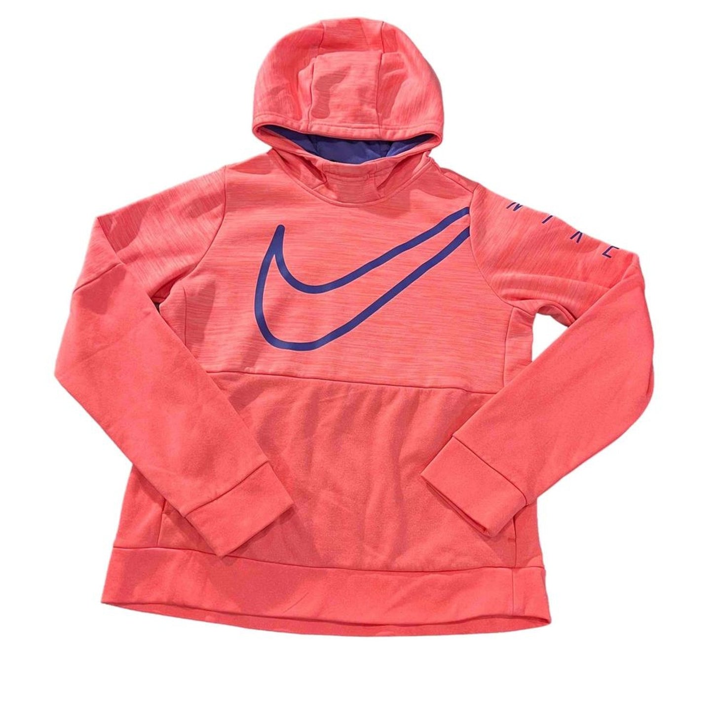 Nike Dri-FIT Hoodie Girls XL Pink Pullover Swoosh Logo Long Sleeve