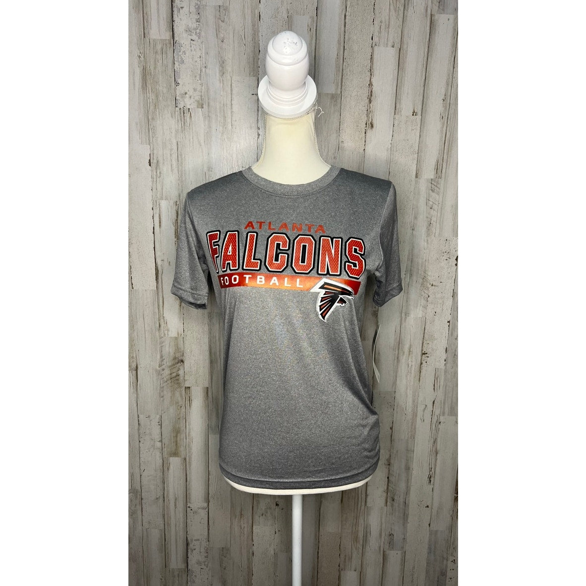 NWT Atlanta Falcons Youth Medium Heather Gray Football Short Sleeve T-Shirt