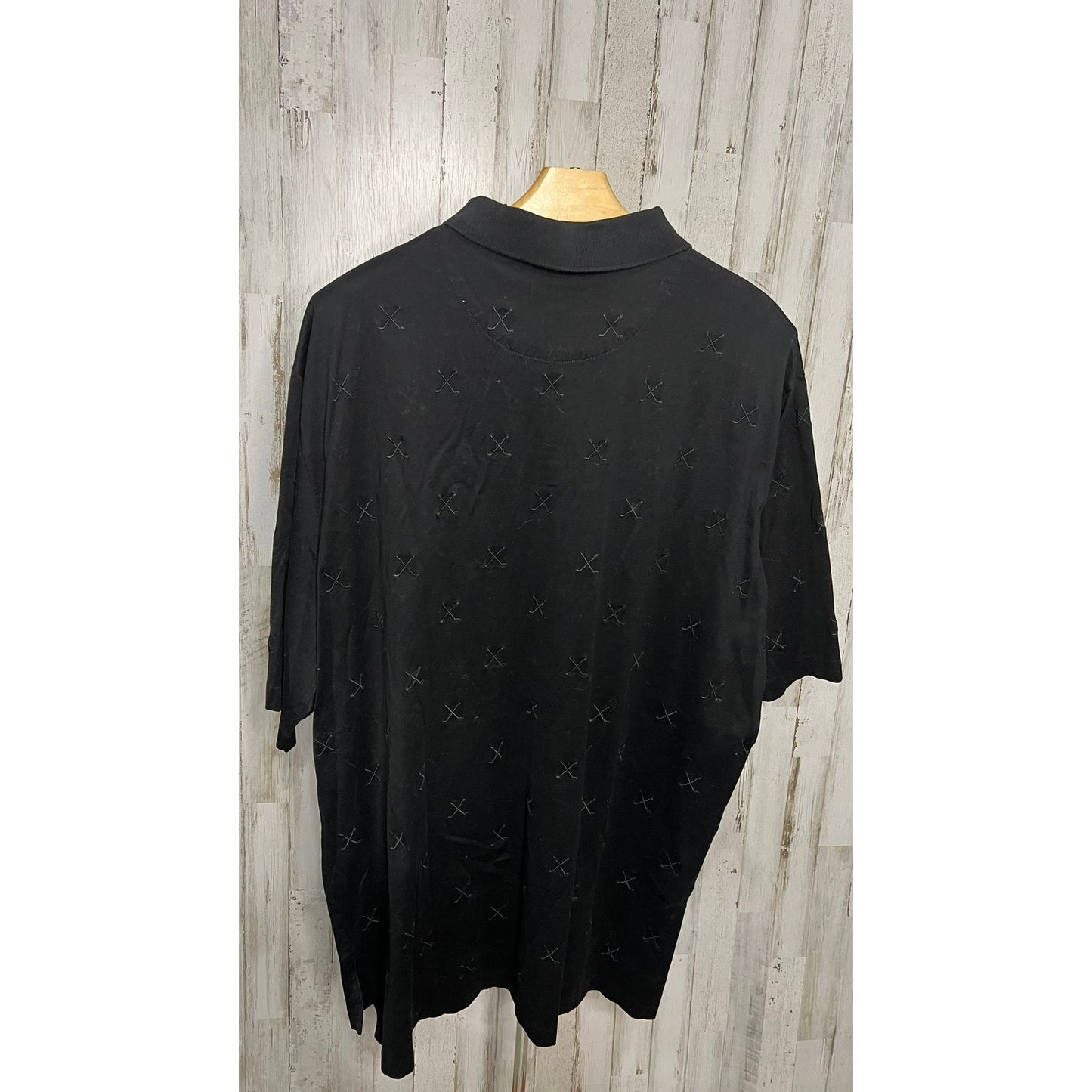 Ralph Lauren Men's XL Black Golf Club Embossed Polo Shirt Short Sleeve