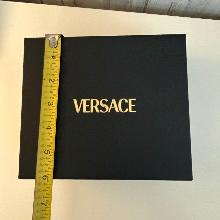 Versace Gift Box with Lid Black Gold Logo Luxury Packaging Storage Display