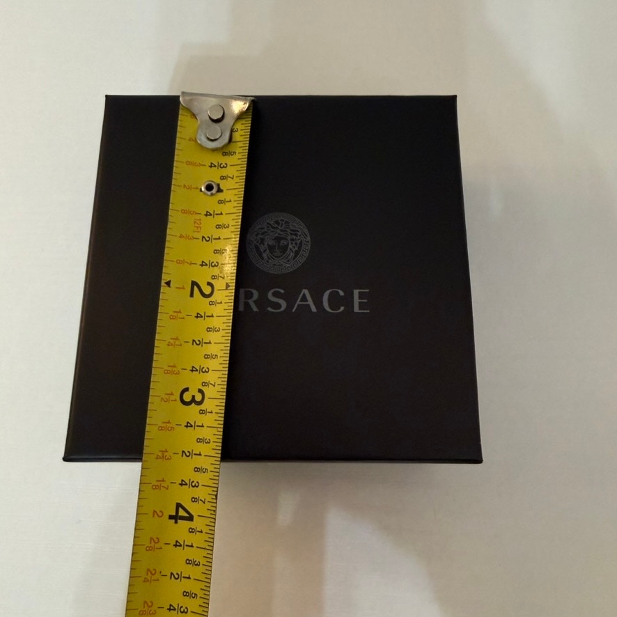 Versace Medusa Logo Gift Presentation Box Black 4x4x2 Lid & Base Only