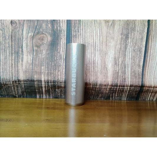 Starbucks Glitter Champagne Gold Vacuum Insulated Bottle Travel Tumbler NO LID