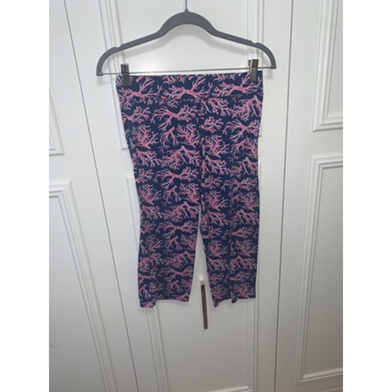 Simply Southern Women's Cropped Leggings Coral Reef Print Casual