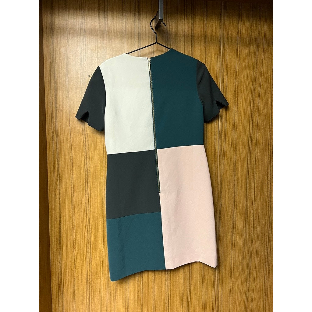 Ted Baker Women's Colorblock Shift Dress Size 2 Knee Length Casual