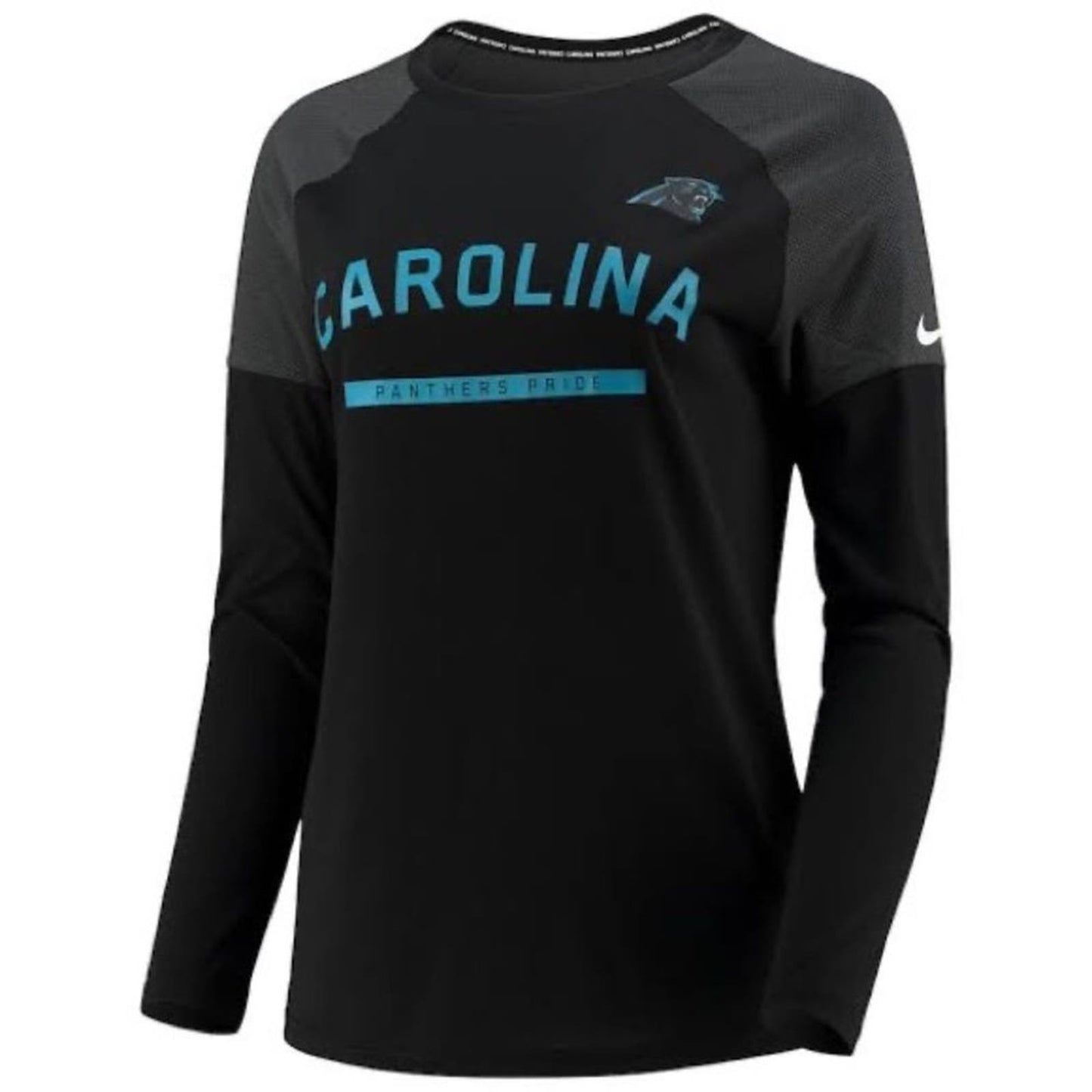 Women's Nike Black Carolina Panthers Tailgate Performance Raglan Long Sleeve