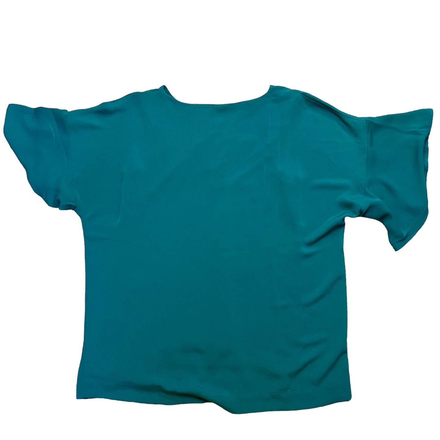 NWT J.Jill Women's Small Teal Blue Short Sleeve Wearever Collection Blouse