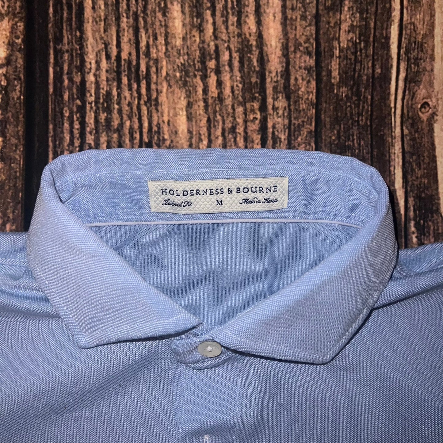 Holderness & Bourne Men's Medium Light Blue Short Sleeve Casual Polo Shirt