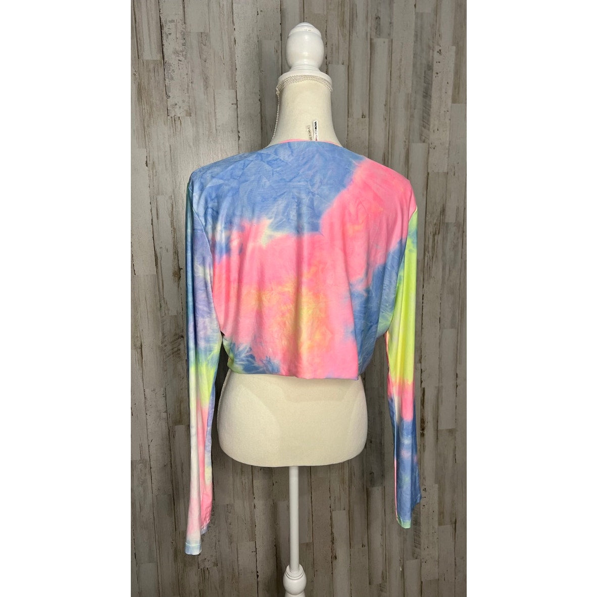 Fashion Nova Women's Tie-Dye Long Sleeve Crop Top Zipper Size 3XL